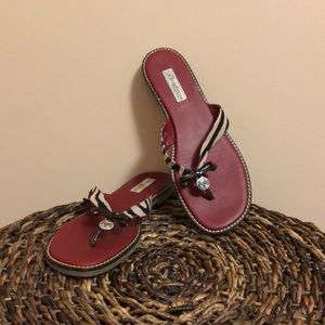 Brighton zebra print flip flops